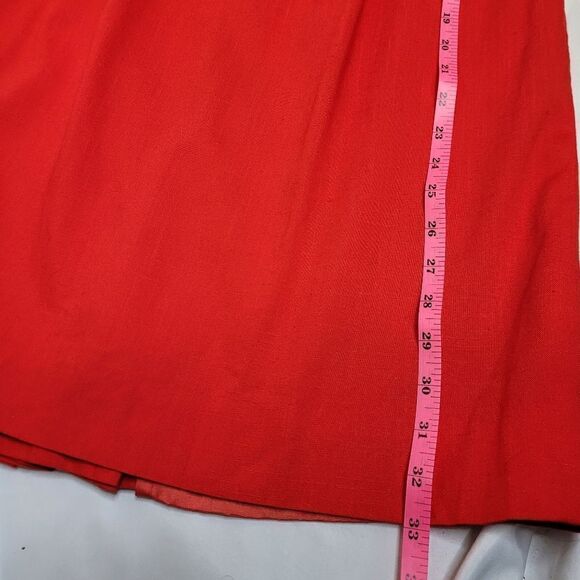 NEW Vintage‎ 80s bright red modest midi skirt M - Picture 10 of 10